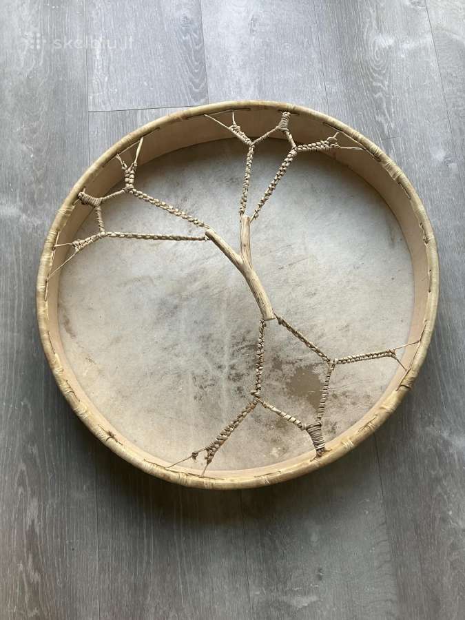 Šamaniškas būgnas 60cm., Elnio oda, rankų darbo. - nuotraukos Nr. 2