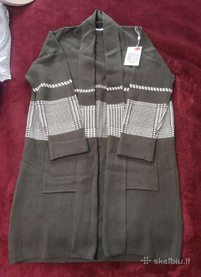 Stilingas ilgas haki spalvos kardiganas (l/XL) - nuotraukos Nr. 3
