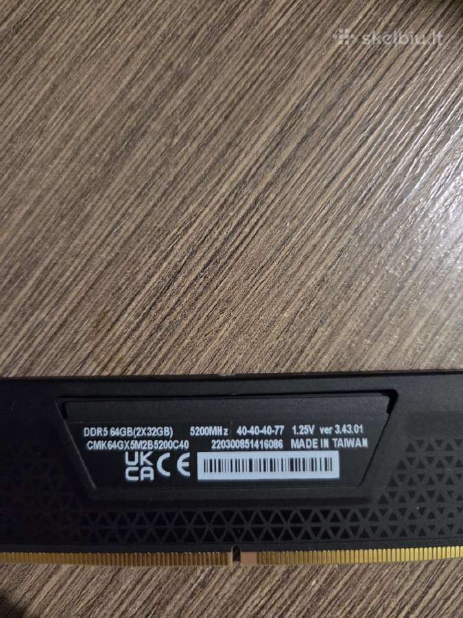 Corsair Vengeance Ddr5 32gb. 1stick - nuotraukos Nr. 2