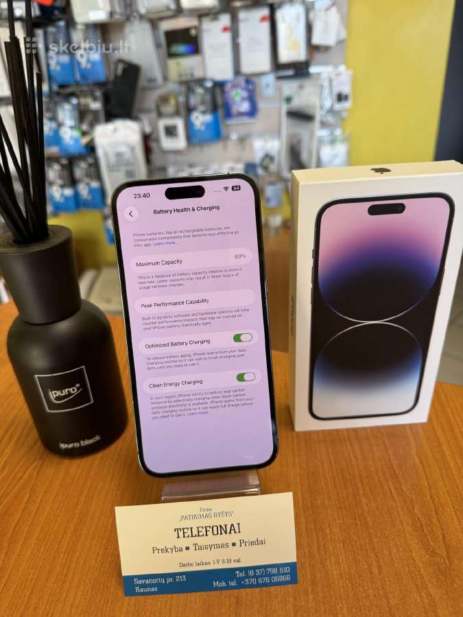 iPhone 14promax 256gb Purple Su Garantija - nuotraukos Nr. 4