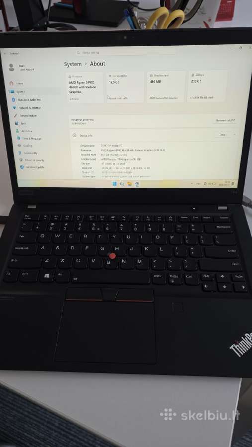 Thinkdad T14s gen1 - nuotraukos Nr. 2