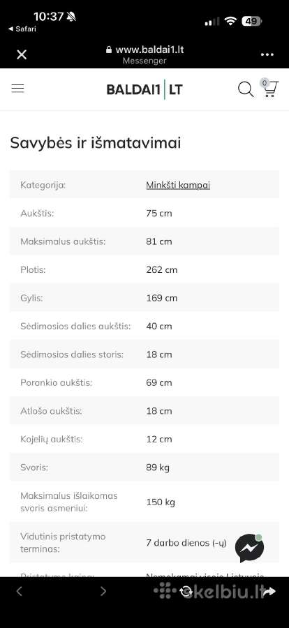 Parduodu mažai naudota kampą - nuotraukos Nr. 3