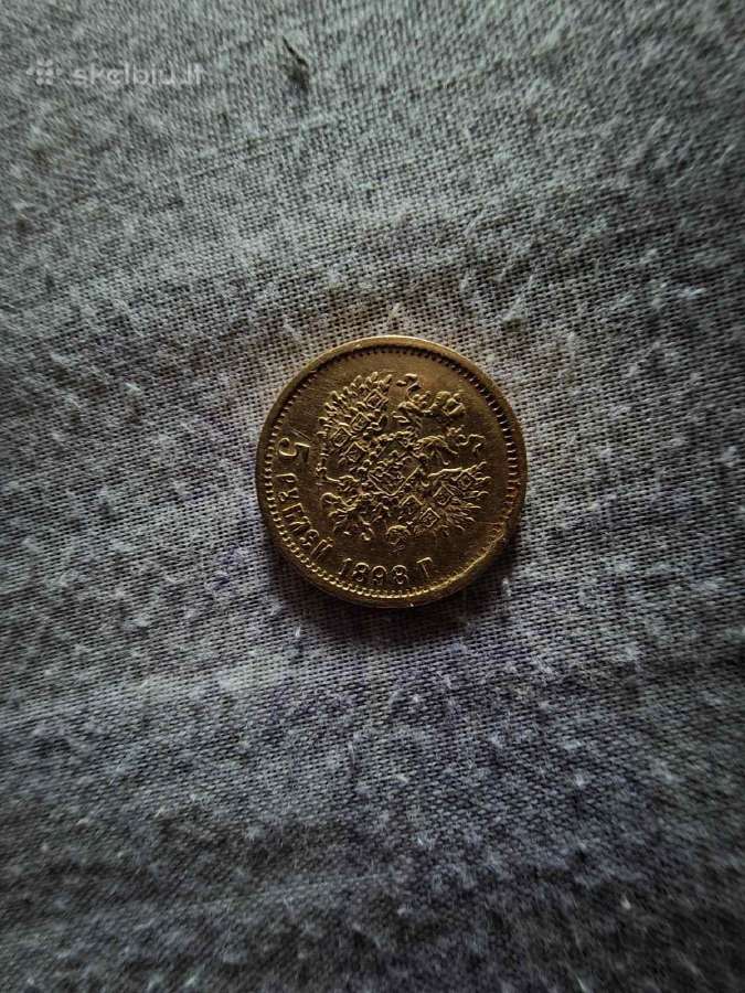 Nikolajaus II auksine moneta 5 rubliu 1898 - nuotraukos Nr. 2