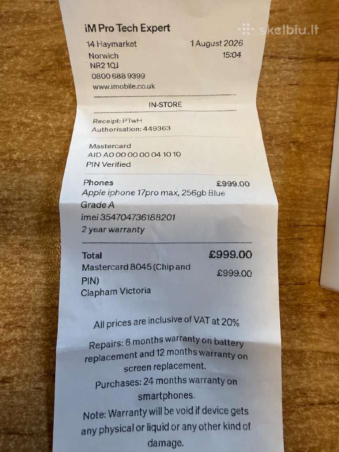 iPhone 17 Pro Max 256gb Blue - nuotraukos Nr. 10