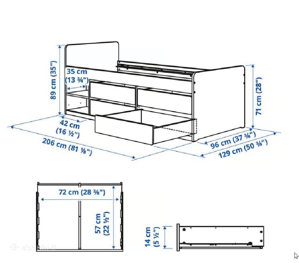 Parduodamos dvi Ikea lovos - nuotraukos Nr. 3