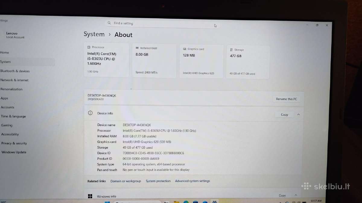 Lenovo Thinkpad L590, 15.6"fhd - nuotraukos Nr. 8