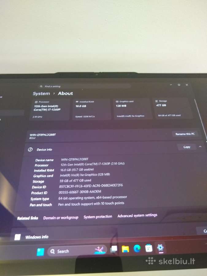 Yoga 9 i7-1260p/16/500/oled - nuotraukos Nr. 7