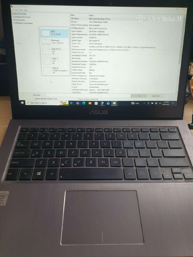Lengvas Asus Ux320l lengvas, plonas, blizgus - nuotraukos Nr. 7