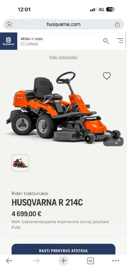 Sodo traktoriukas Husqvarna rider r214c - nuotraukos Nr. 8