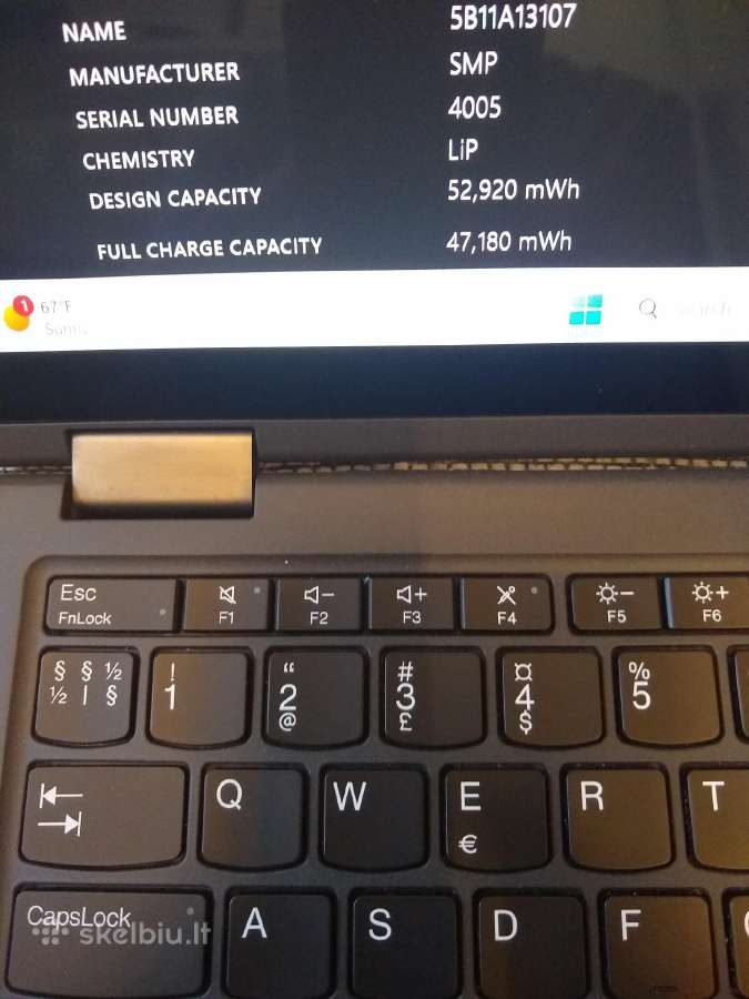 X13 carbon i5-1145/16/500/touch - nuotraukos Nr. 4
