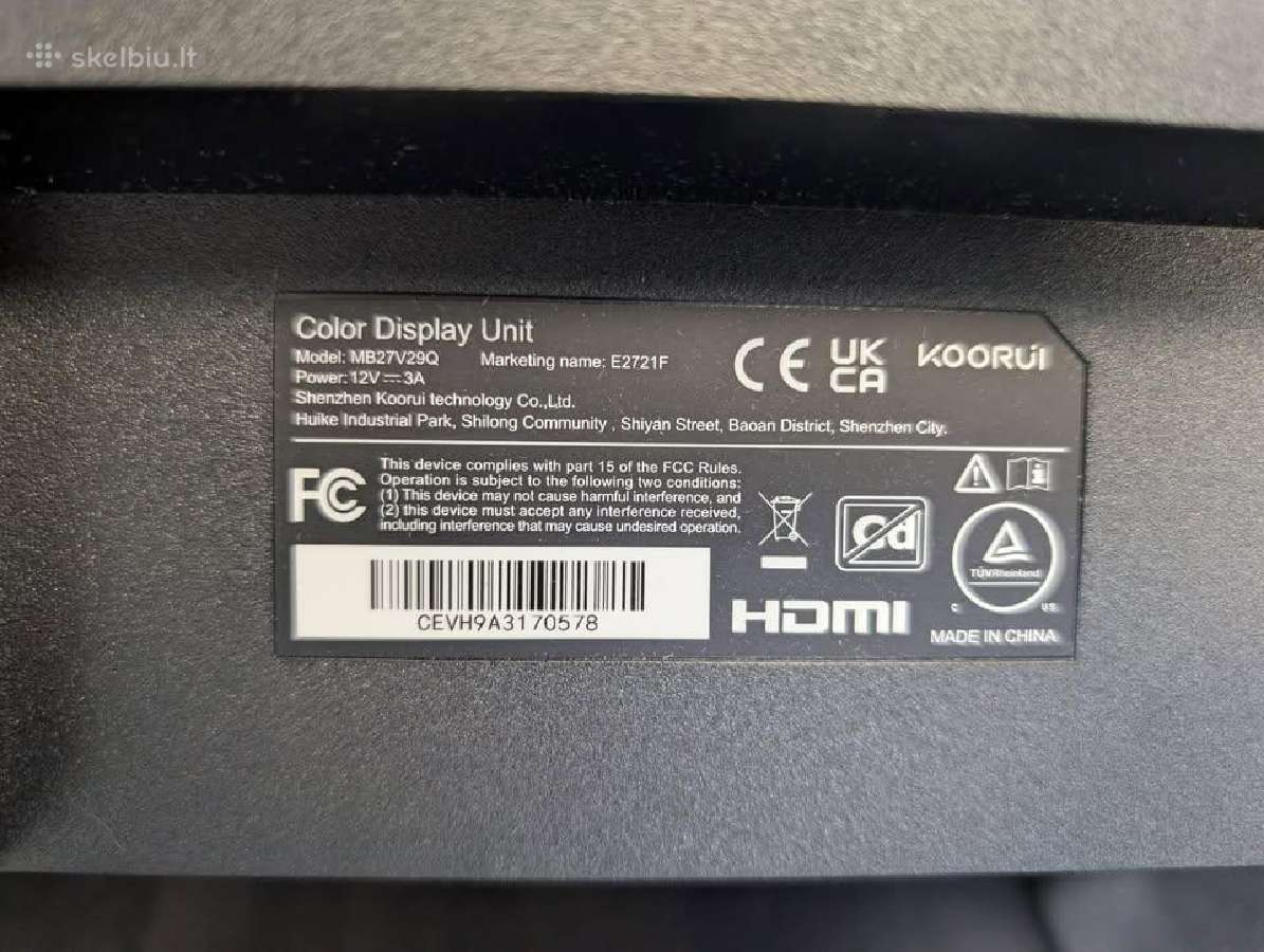 Monitorius Koorui E2721f 27 Qhd Ips 100hz - nuotraukos Nr. 3