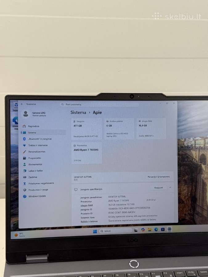 Lenovo Loq Rtx 4050 Ryzen 7 7435hs 16gb Ddr5 - nuotraukos Nr. 5