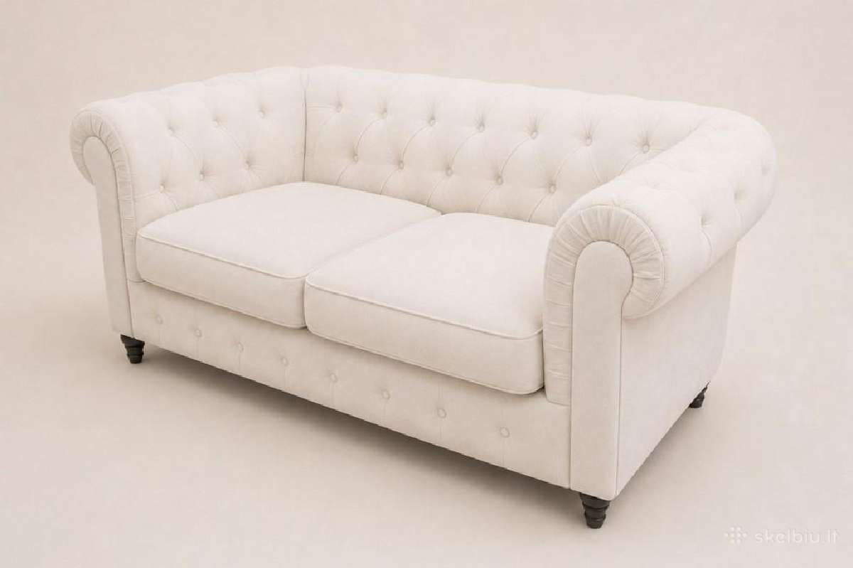 Chesterfield natūralios odos komplektas 3+3 - nuotraukos Nr. 14