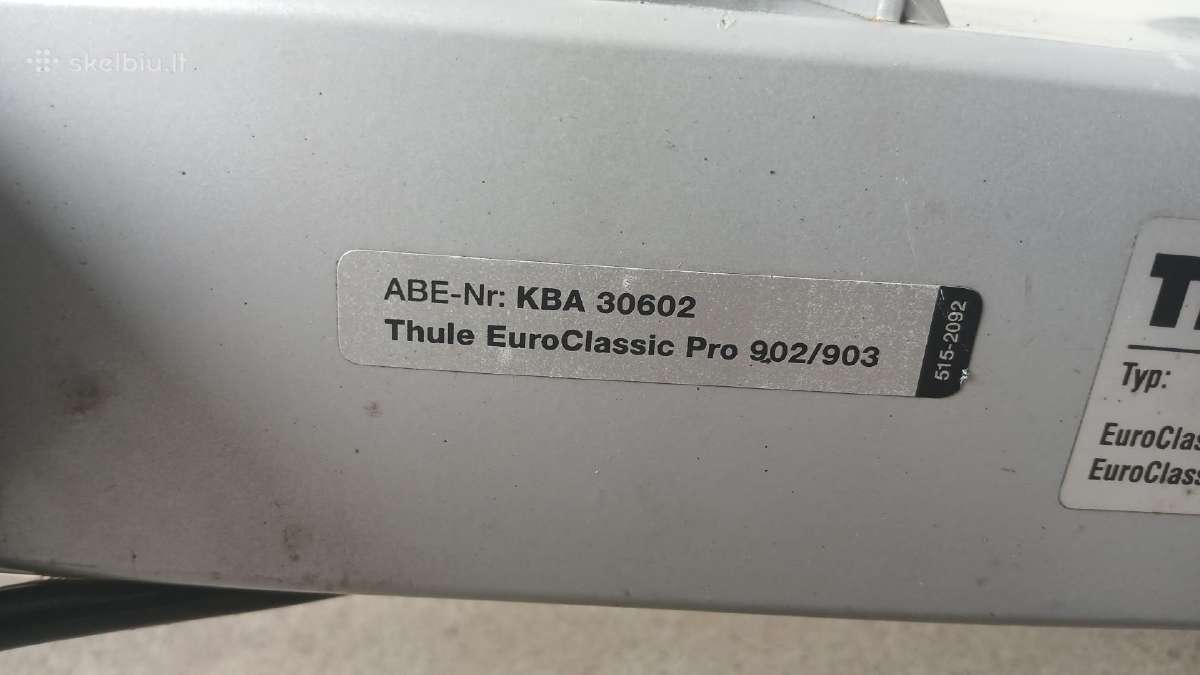 Thule Euroclassic Pro 903 3 dviračių laikiklis - nuotraukos Nr. 8