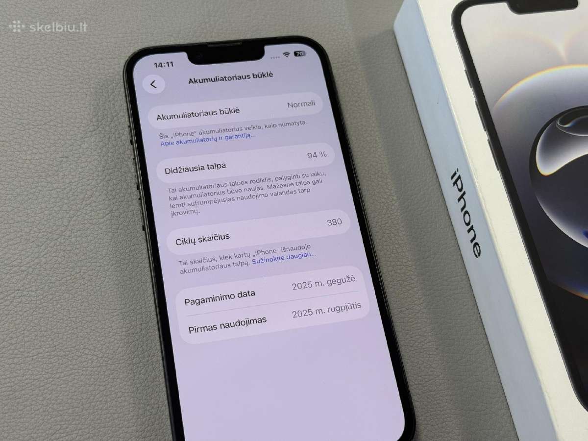 iPhone 16e 128gb su labai gera baterija 94 - nuotraukos Nr. 4