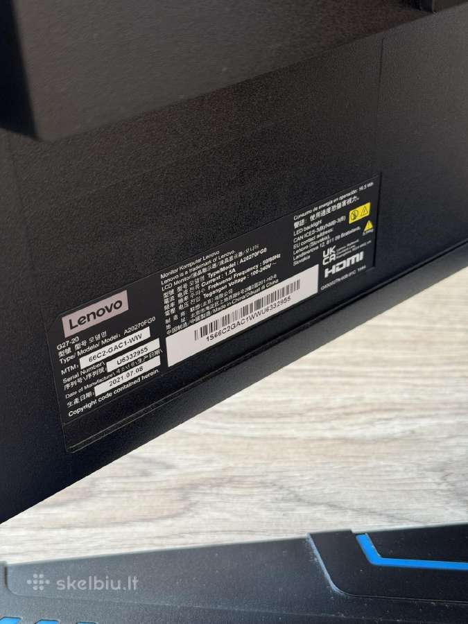 Lenovo G27-20 27 144hz - nuotraukos Nr. 3