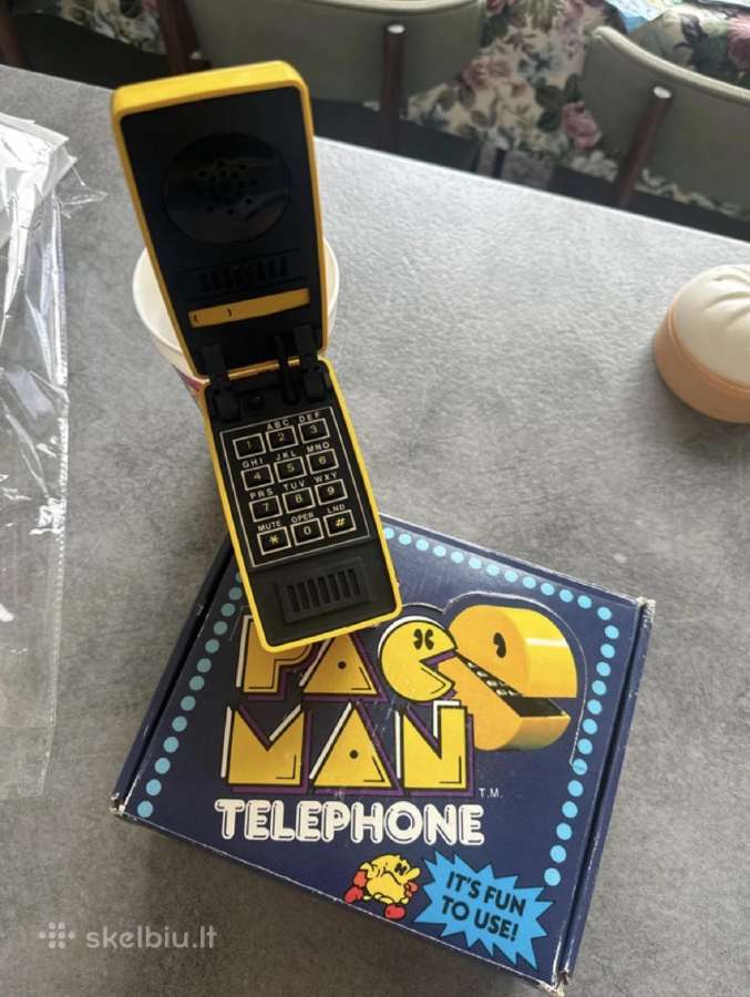 Kolekcinis Pac-man stalo telefonas 1980 m. retro - nuotraukos Nr. 14