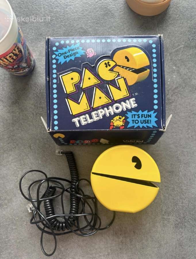 Kolekcinis Pac-man stalo telefonas 1980 m. retro - nuotraukos Nr. 15