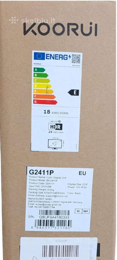 Monitorius Koorui G2411p 24 Fhd Ips 200hz - nuotraukos Nr. 6