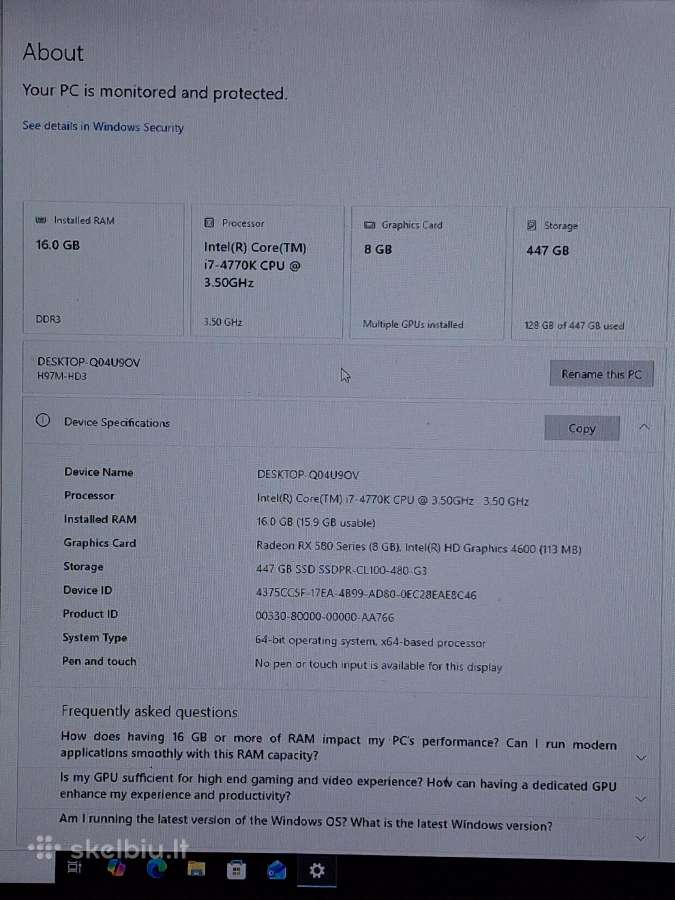 Pc už gera kaina 250€ - nuotraukos Nr. 4
