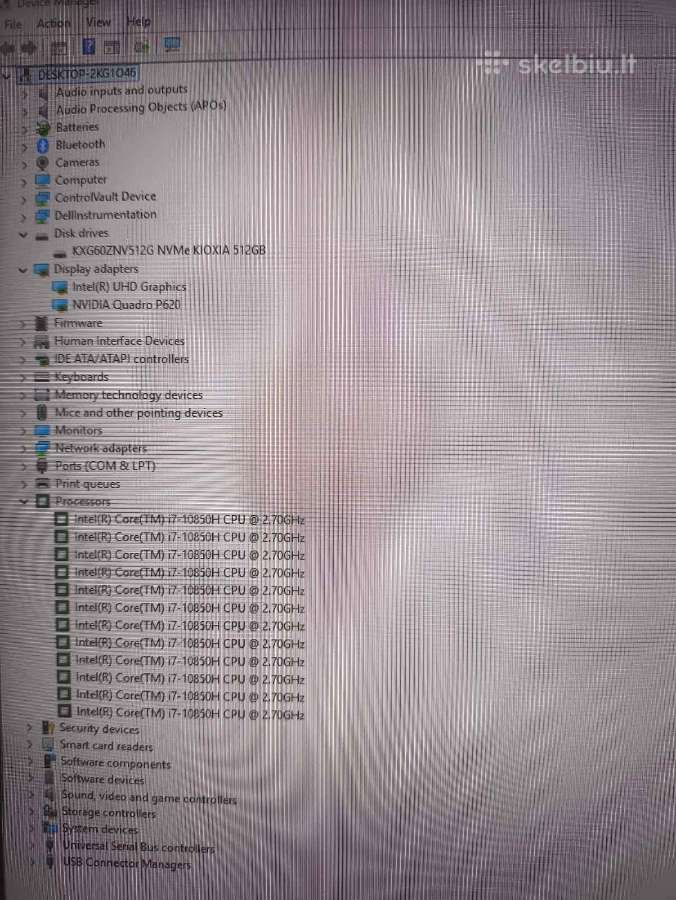 Precision 3551 15.6 Ips i7-10850h 32gb 512 P620 4G - nuotraukos Nr. 6