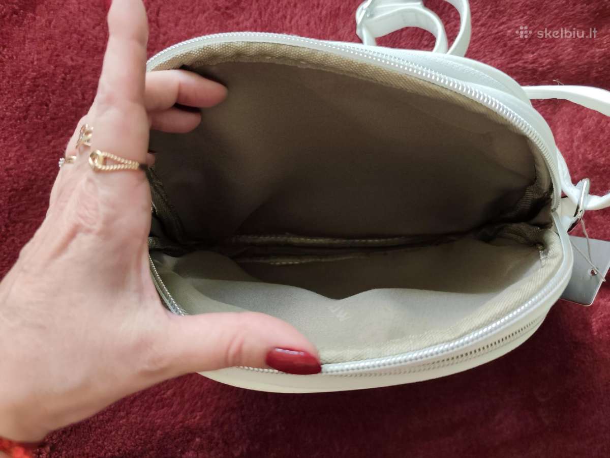 Balta trijų skyrių crossbody rankinė per petį - nuotraukos Nr. 6