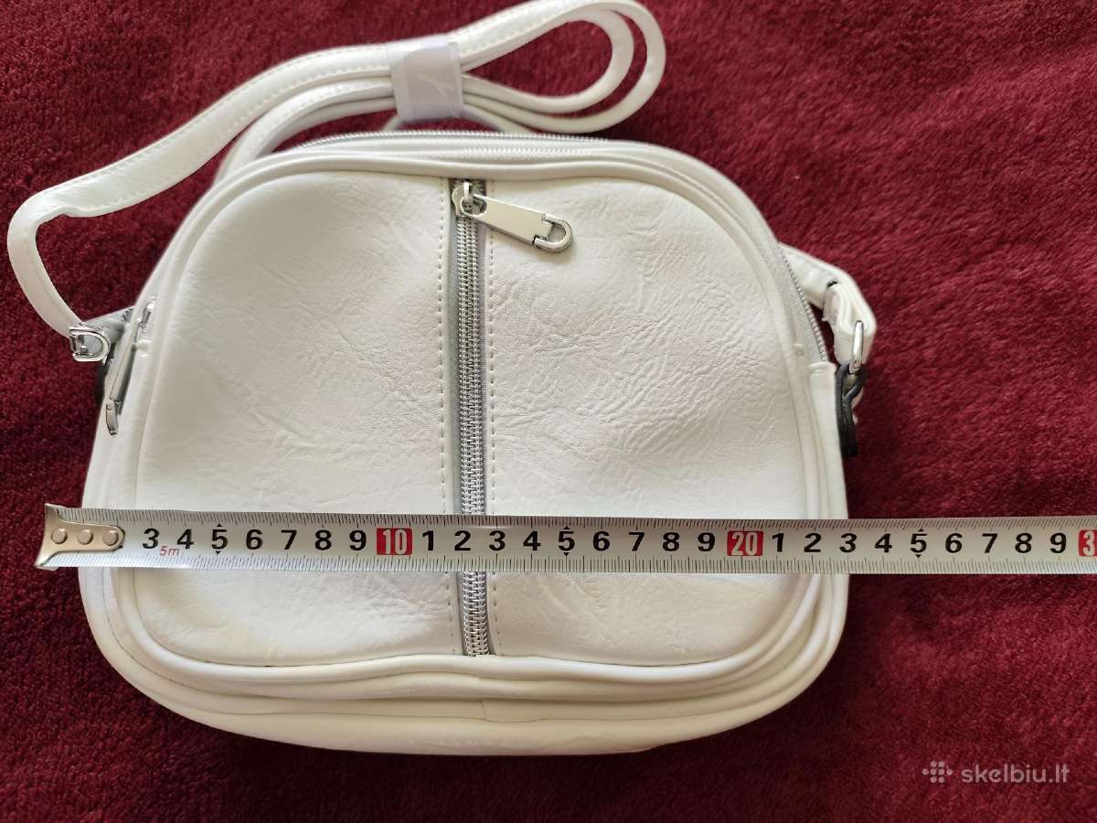 Balta trijų skyrių crossbody rankinė per petį - nuotraukos Nr. 10