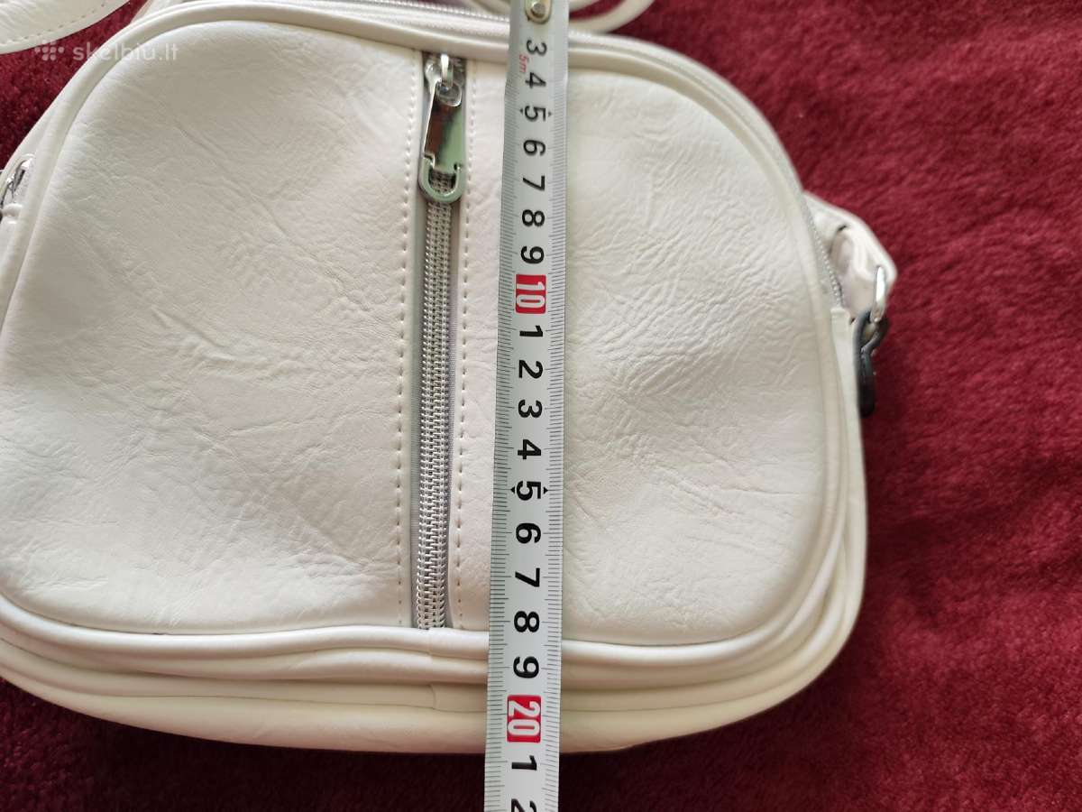 Balta trijų skyrių crossbody rankinė per petį - nuotraukos Nr. 11