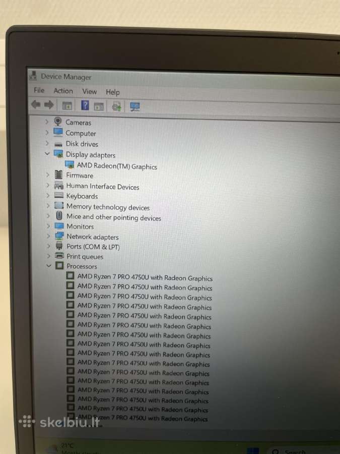 Lenovo Thinkpad T14s Gen1 R7p4750u 512gb SSD 32gb - nuotraukos Nr. 11