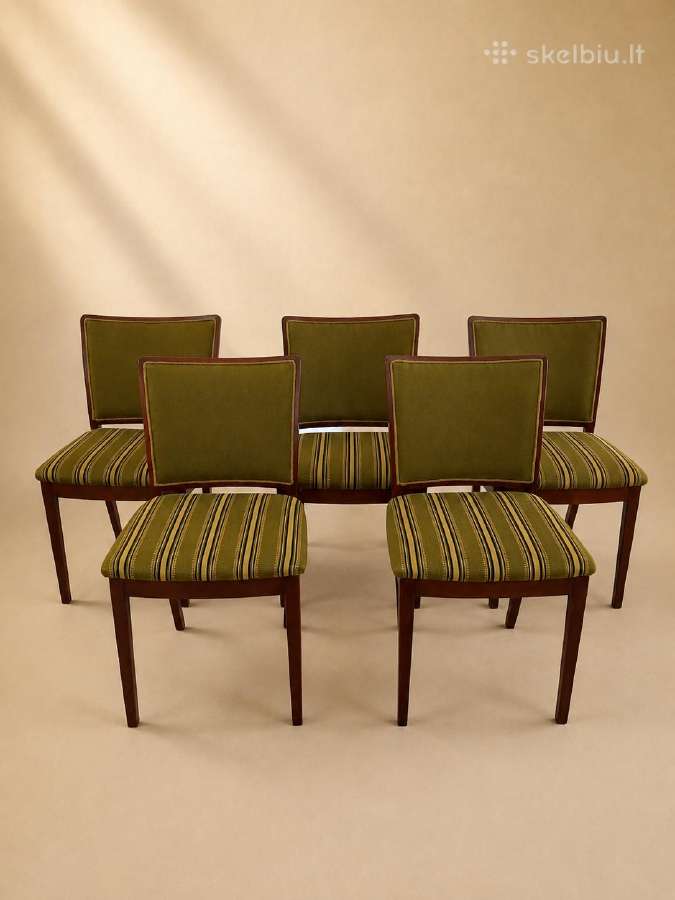 Mid-century baldų komplektas: Sofa + 5-ios kėdės - nuotraukos Nr. 3