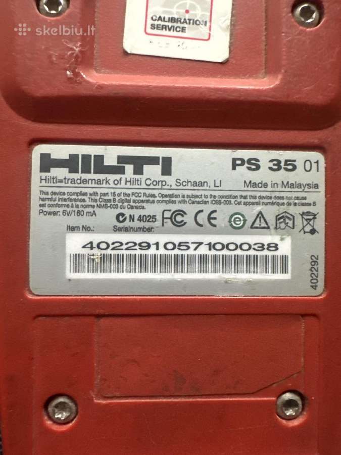 Nešiojamas metalo ieškiklis „Hilti Ps35“ - nuotraukos Nr. 2