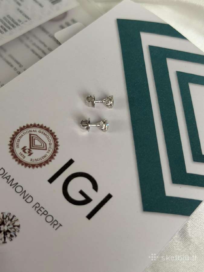 Natūralių deimantų auskarai 1,01 ct - nuotraukos Nr. 3