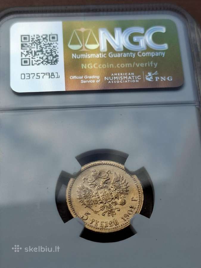 1901 Oz 5 rubliai Ms64 - nuotraukos Nr. 4