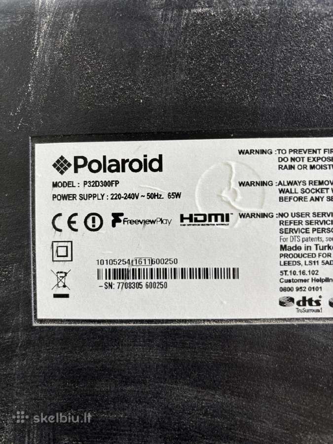 Polaroid P32d300fp televizorius 32 colių (~81 cm) - nuotraukos Nr. 2