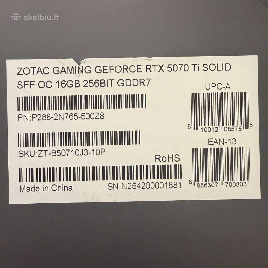 Zotac Gaming Geforce Rtx 5070 Ti Solid Sff Oc 16gb - nuotraukos Nr. 3