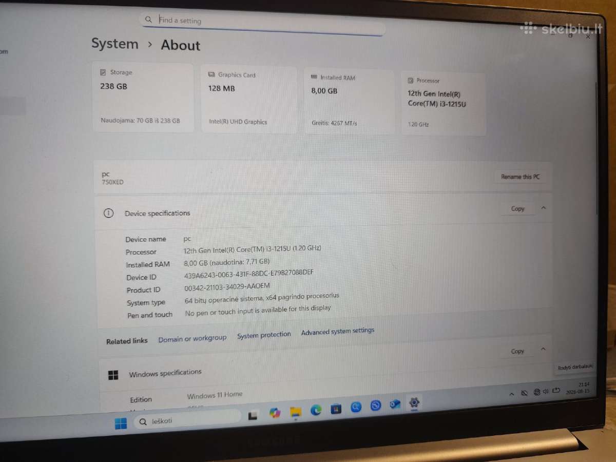 Samsung galaxy book 2 8/256gb - nuotraukos Nr. 4