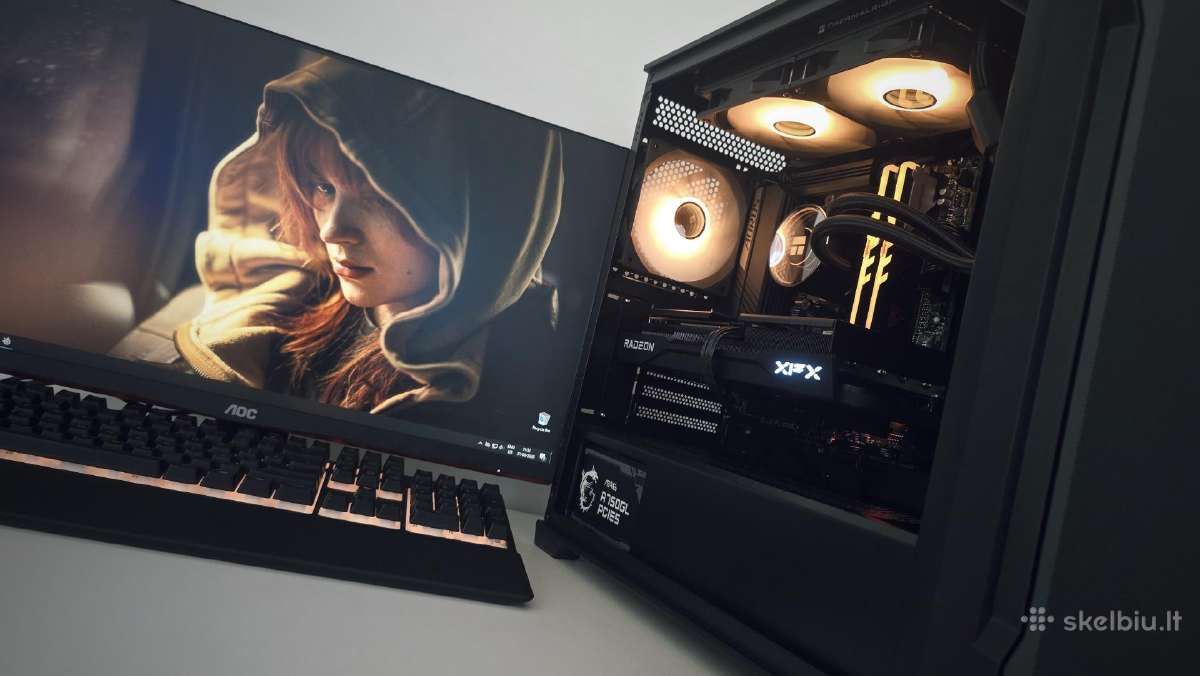 Ryzen 5 9600x Rx 9060 XT Oc 16gb 32g M2 Gold Psu - nuotraukos Nr. 9