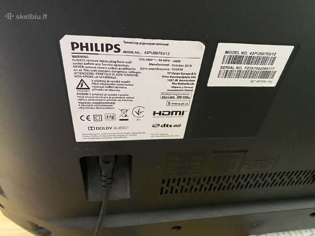 Philips 43pus6703/12 Ambilight - nuotraukos Nr. 7