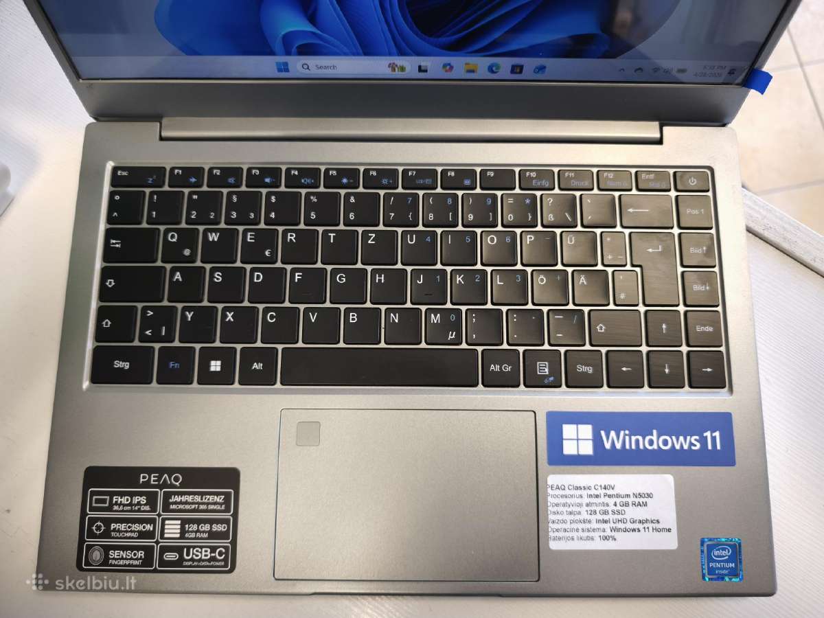 Idealus Peaq Classic C140v laptop 100% baterija - nuotraukos Nr. 2