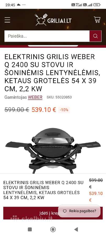 Q 2400 Weber elektrinis grilius - nuotraukos Nr. 6