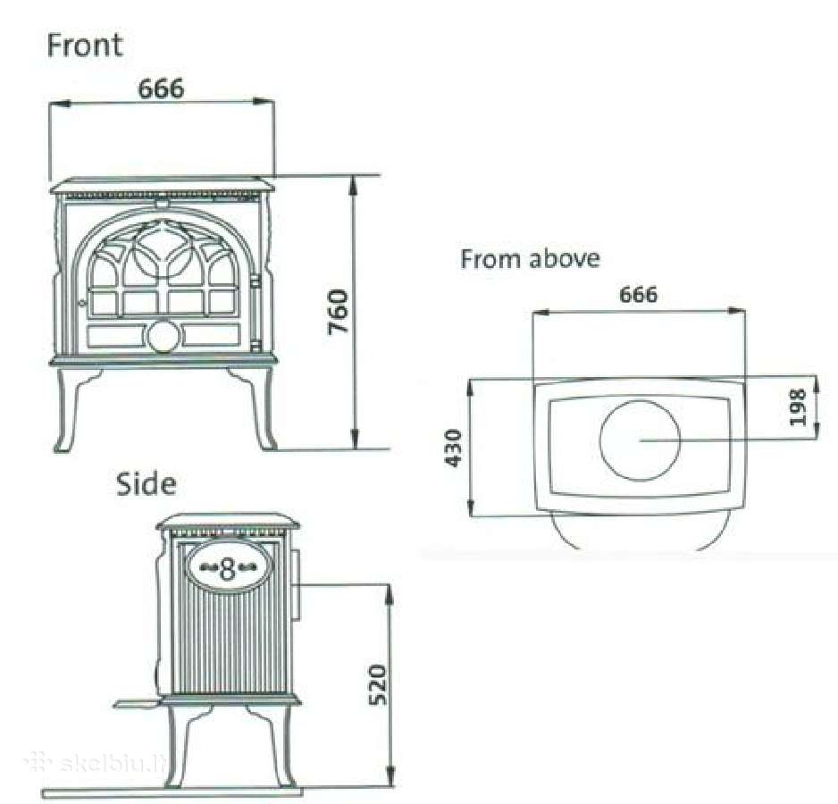Norvegiška ketaus krosnelė Jotul F8 - nuotraukos Nr. 10