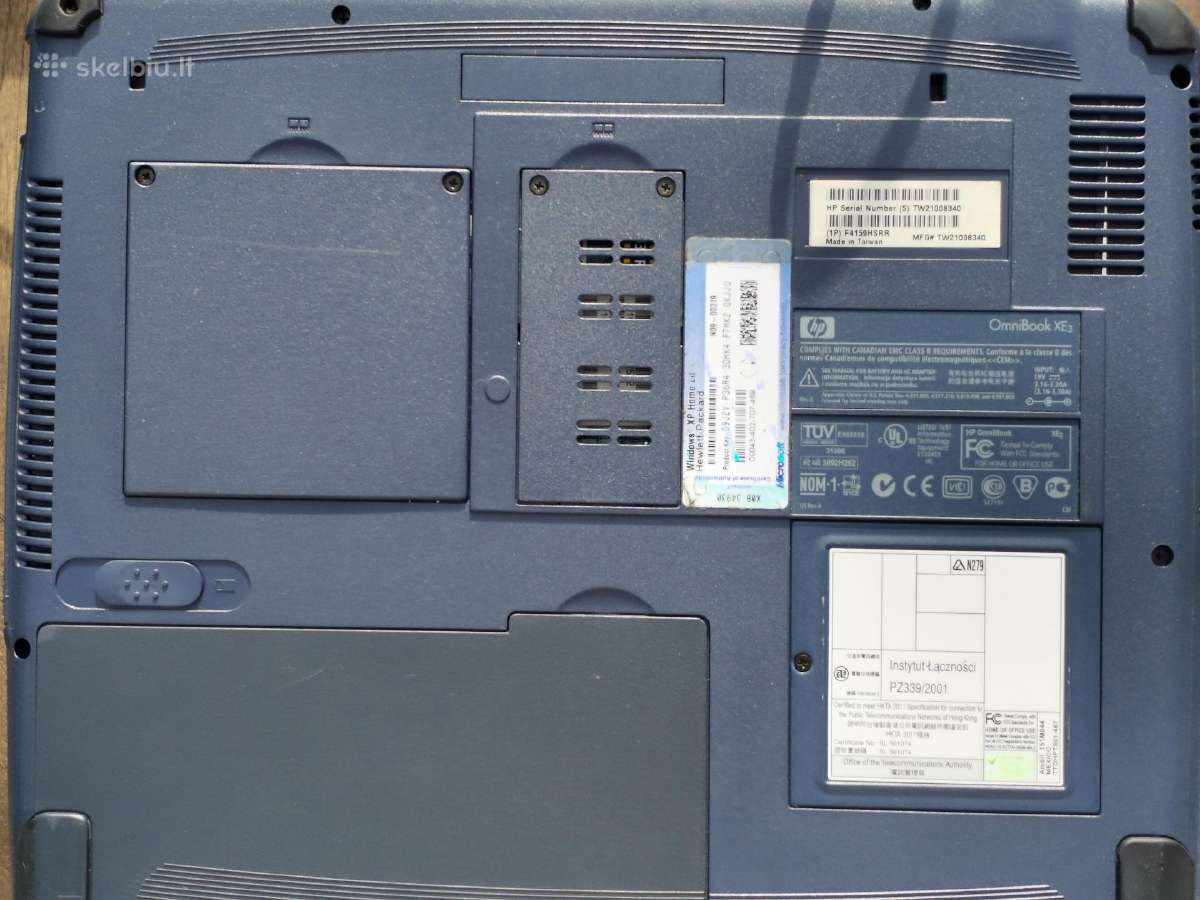 Hp Omnibook Xe3l, modelis F4159hsrr. - nuotraukos Nr. 17