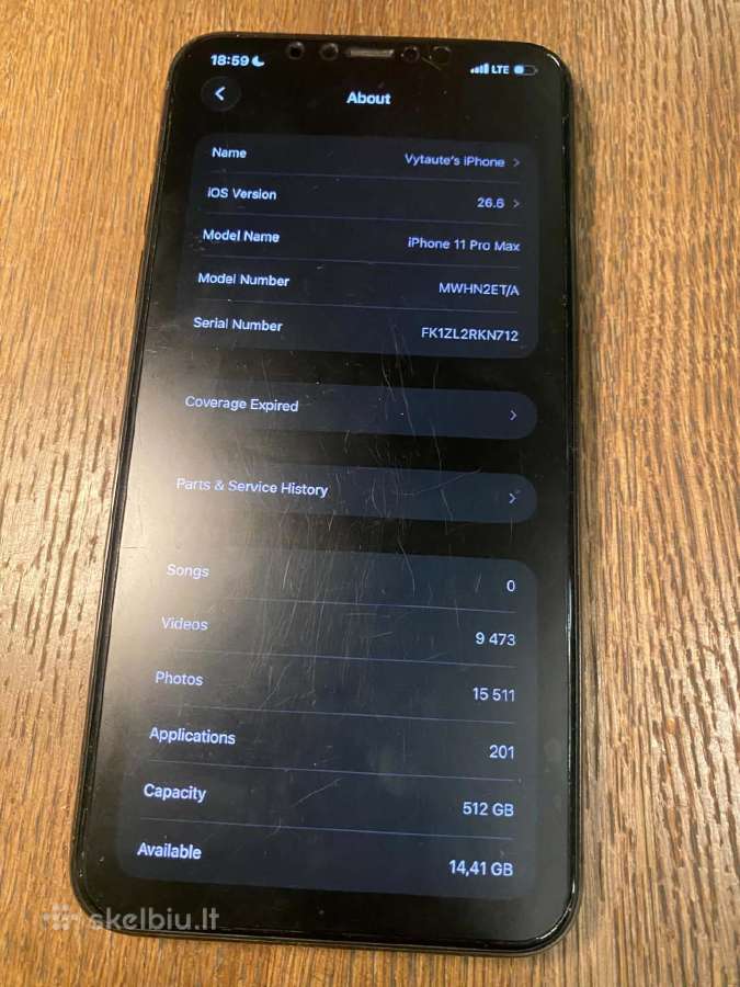 iPhone 11pro max 512gbidealios bukles - nuotraukos Nr. 3