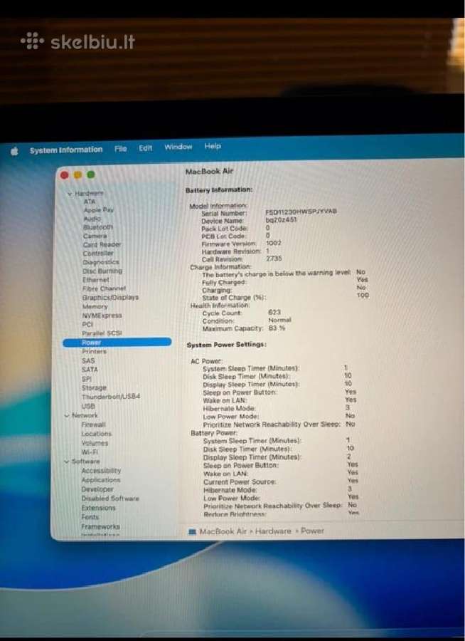 MacBook Air 13" M1 (2020) 8gb RAM 256gb SSD - nuotraukos Nr. 12