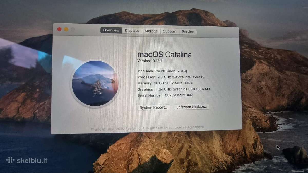 MacBook pro a2141 2019 16inch - nuotraukos Nr. 4
