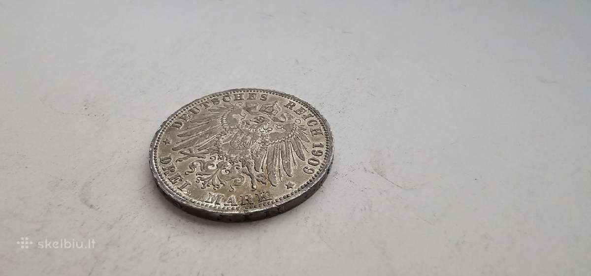 1909 3 markes Baden ,aunc - nuotraukos Nr. 4
