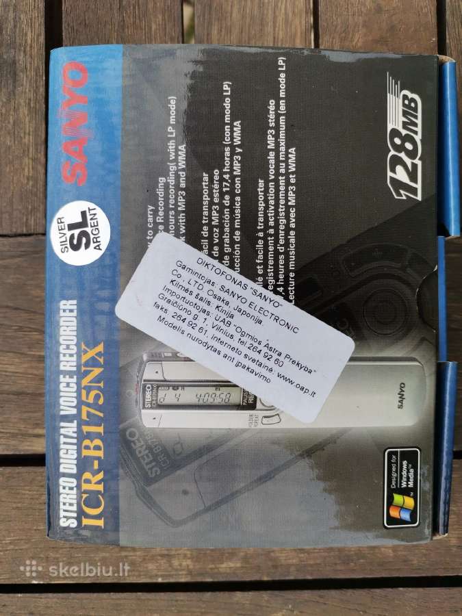 Sanyo Icr-b175nx skaitmeninis diktofonas nenaudota - nuotraukos Nr. 12