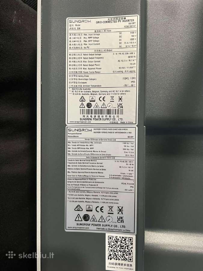 Sungrow Sg10rt (10kw) inverteris - nuotraukos Nr. 2