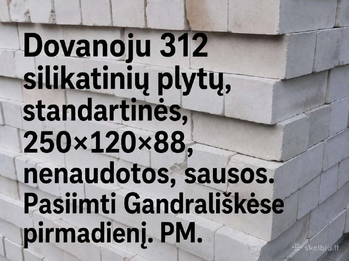 Silikatinės plytos 312vnt, 5e už visas - nuotraukos Nr. 2