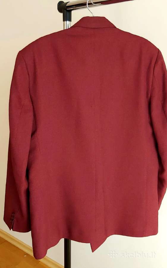 Vyriškas bordo dvieilis švarkas, 48 dydis – 30 € - nuotraukos Nr. 2